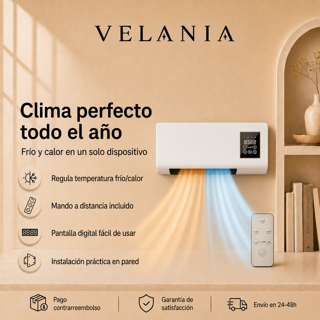 Calefactor de pared 2 en 1 Velania™