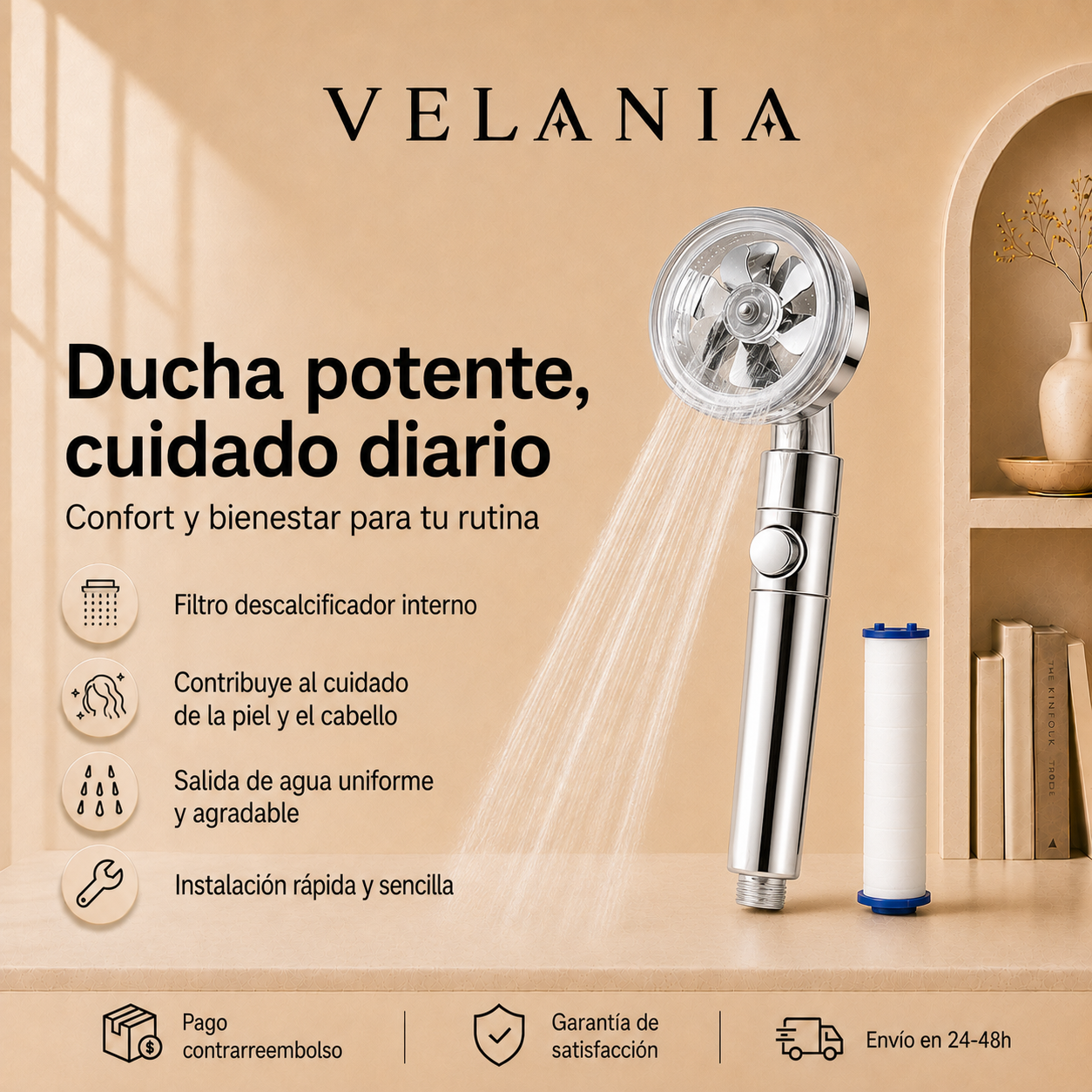 Cabezal con hélice descalcificadora Velania™
