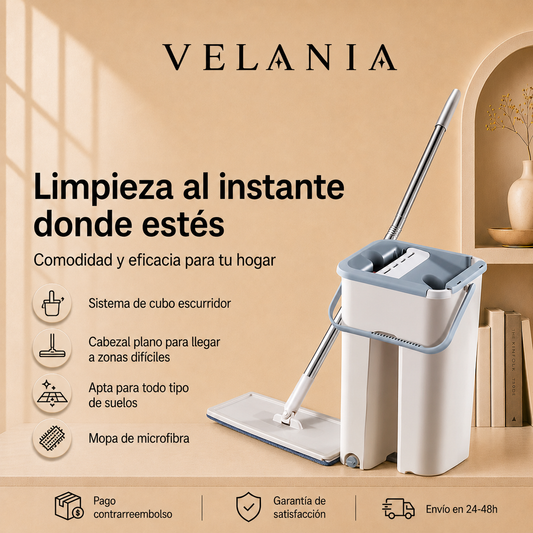 Mopa con cubo escurridor Velania™
